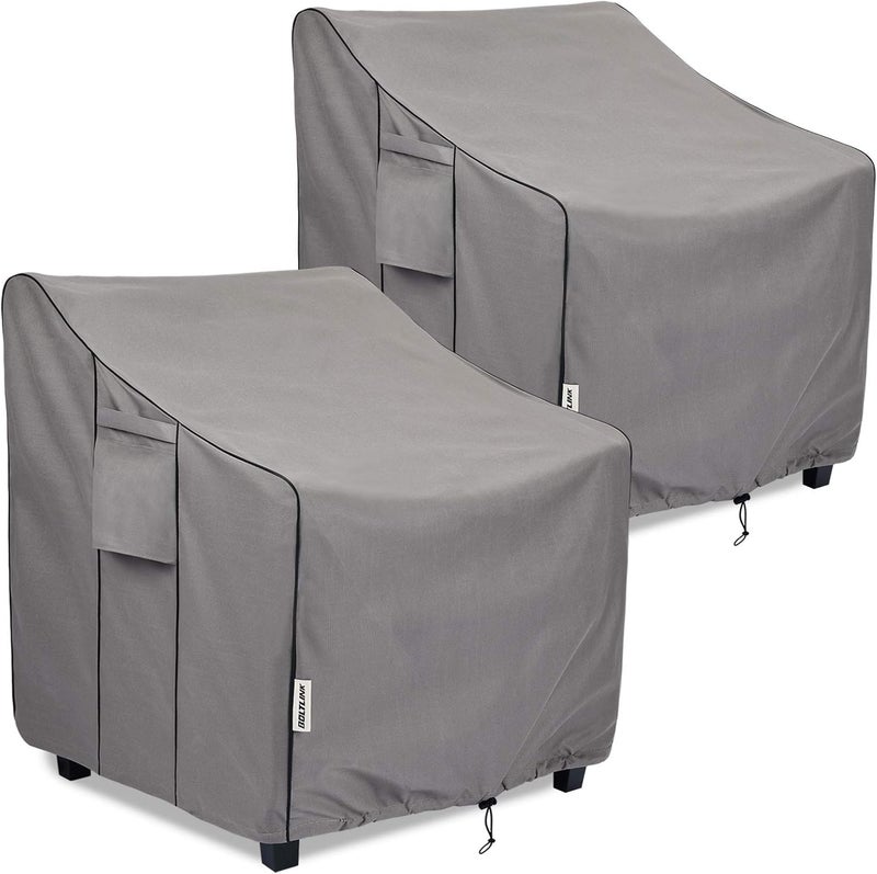 BOLTLINK Patio Chair Covers Waterproof, Heavy Duty Outdoor Furniture Covers Fits up to 33W x 34D x 31H inches -2 Pack - Image 1